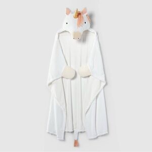 NWOT Unicorn Kids’ Hooded Blanket with Mittens
